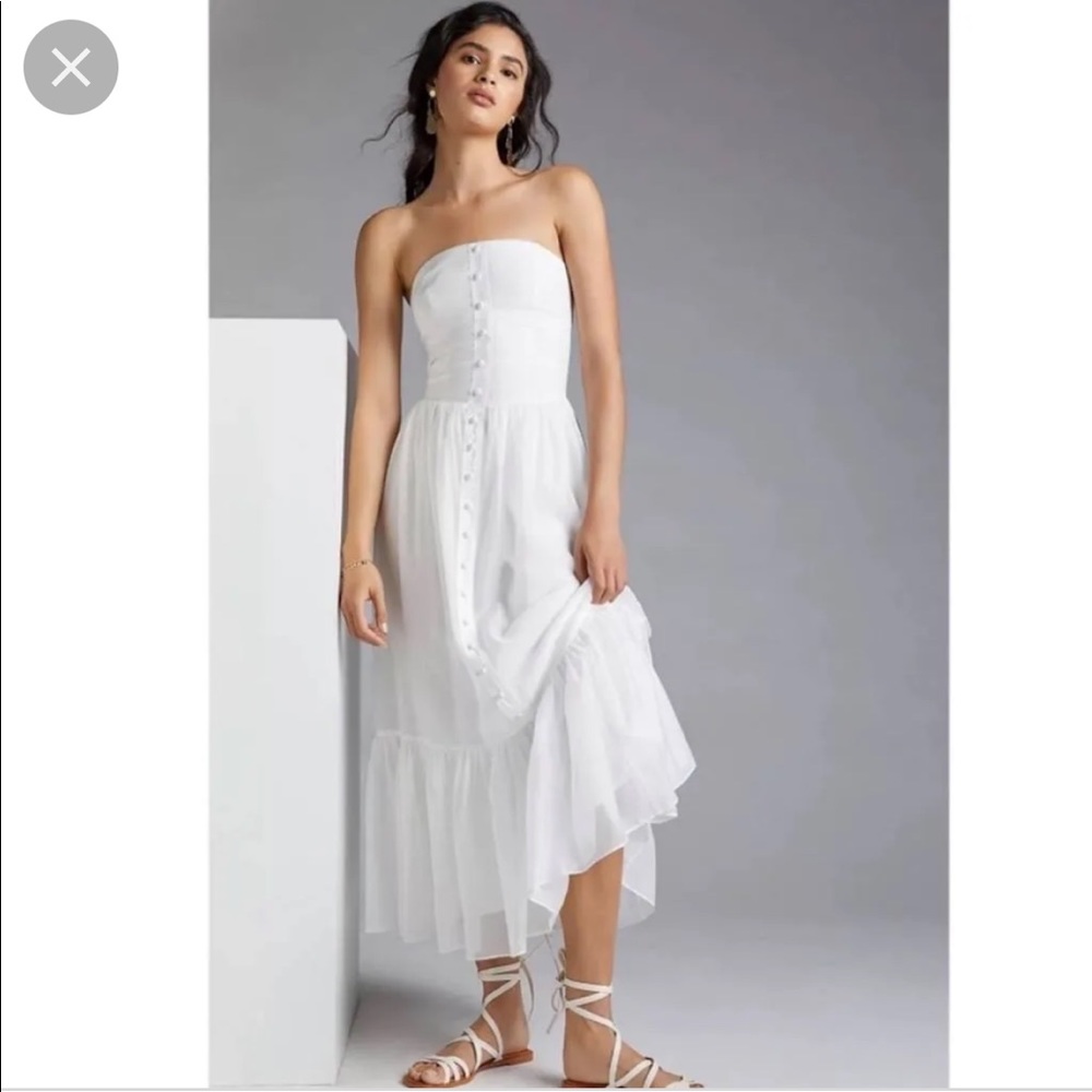 NWT Anthropologie Island Flounced Maxi Dress - Picture 4 of 5